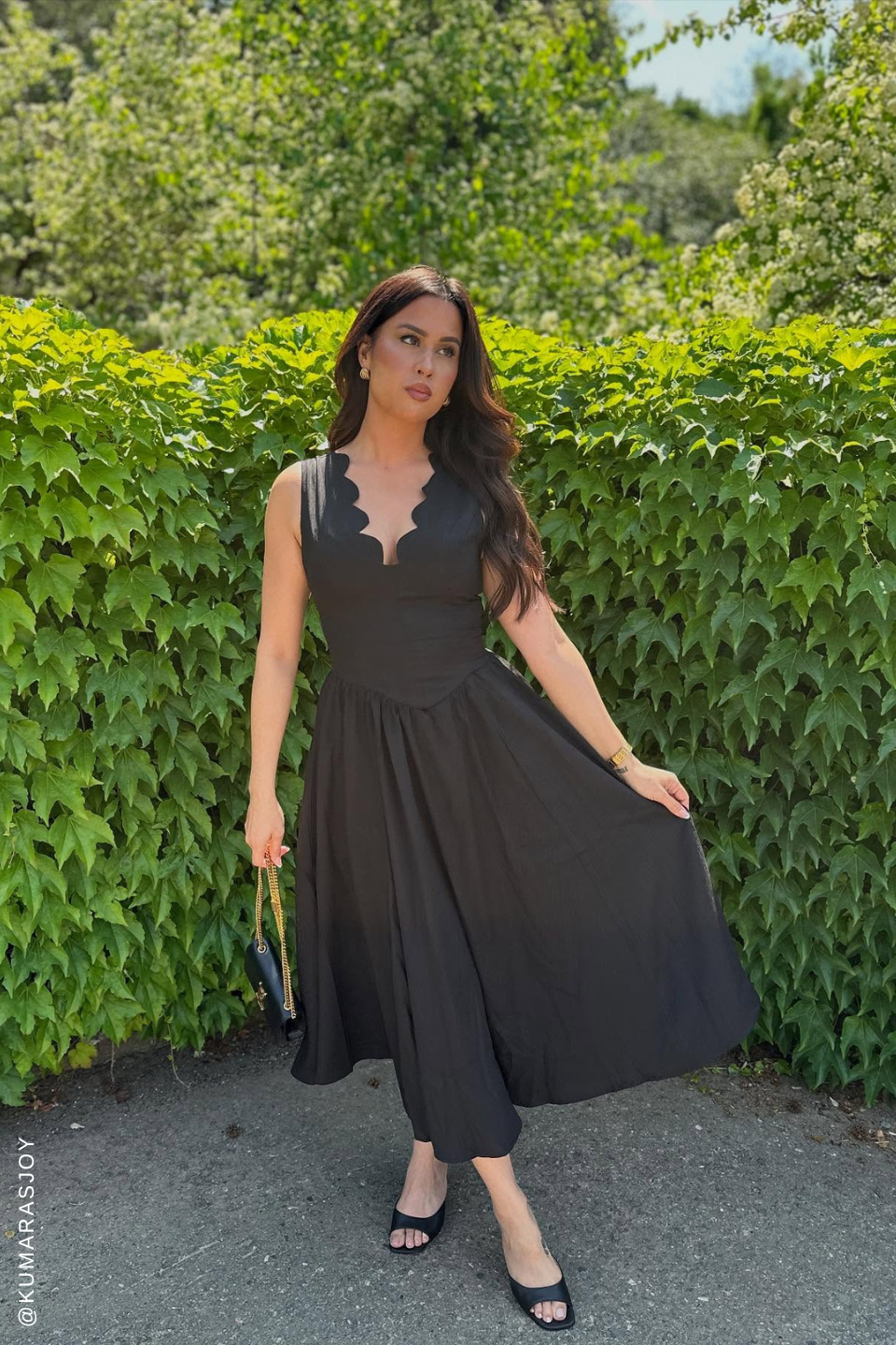 FOR THE RECORD BLACK WOVEN MIDI DRESS - MaraFormigone