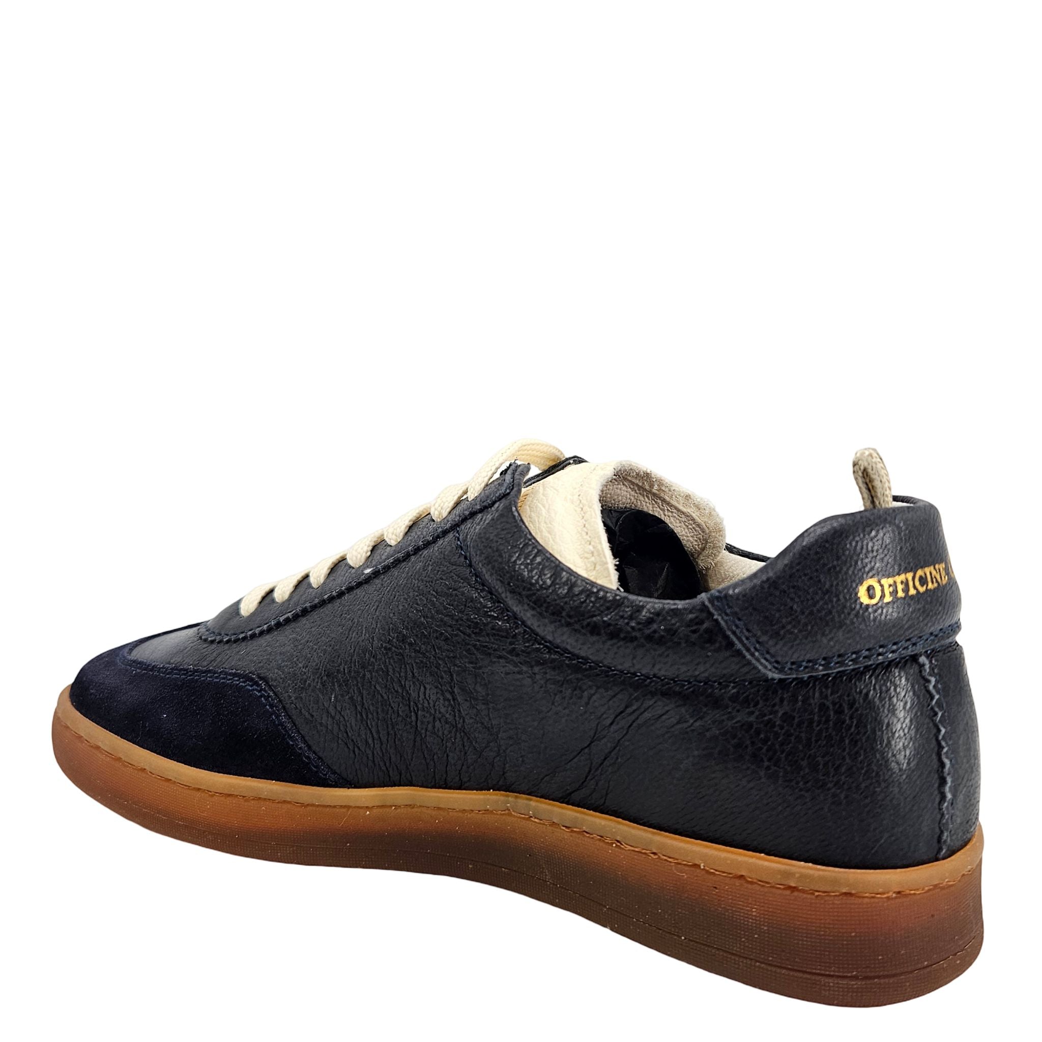 Chance/101 Blue Leather Lace Up Sneaker