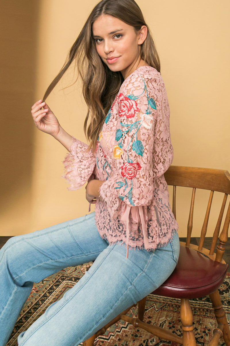 EMBROIDERED LACE TOP - MaraFormigone