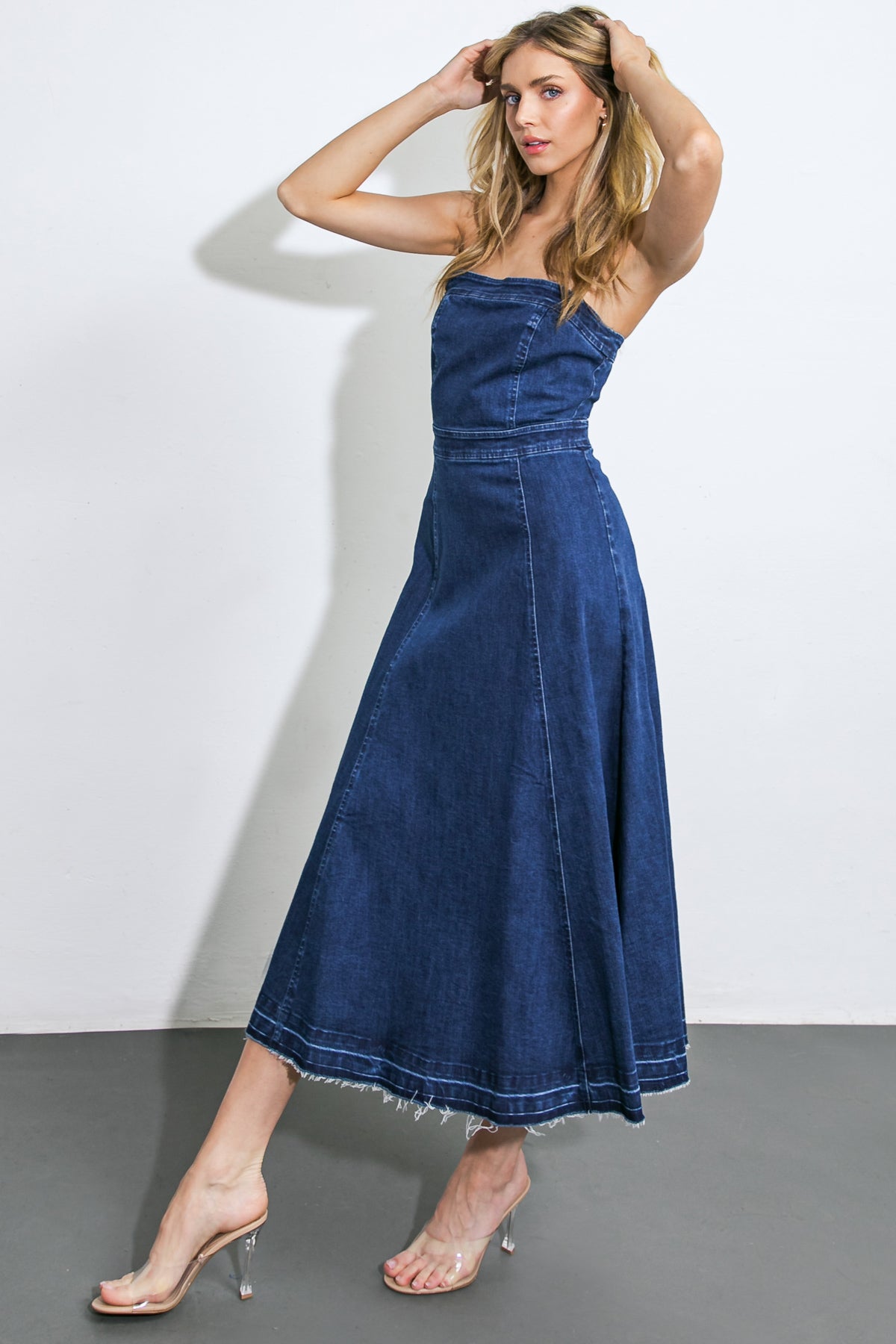 HERE GOES NOTHING DENIM MIDI DRESS - MaraFormigone