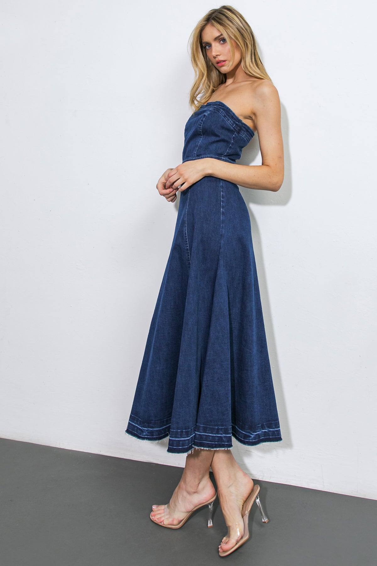 HERE GOES NOTHING DENIM MIDI DRESS - MaraFormigone