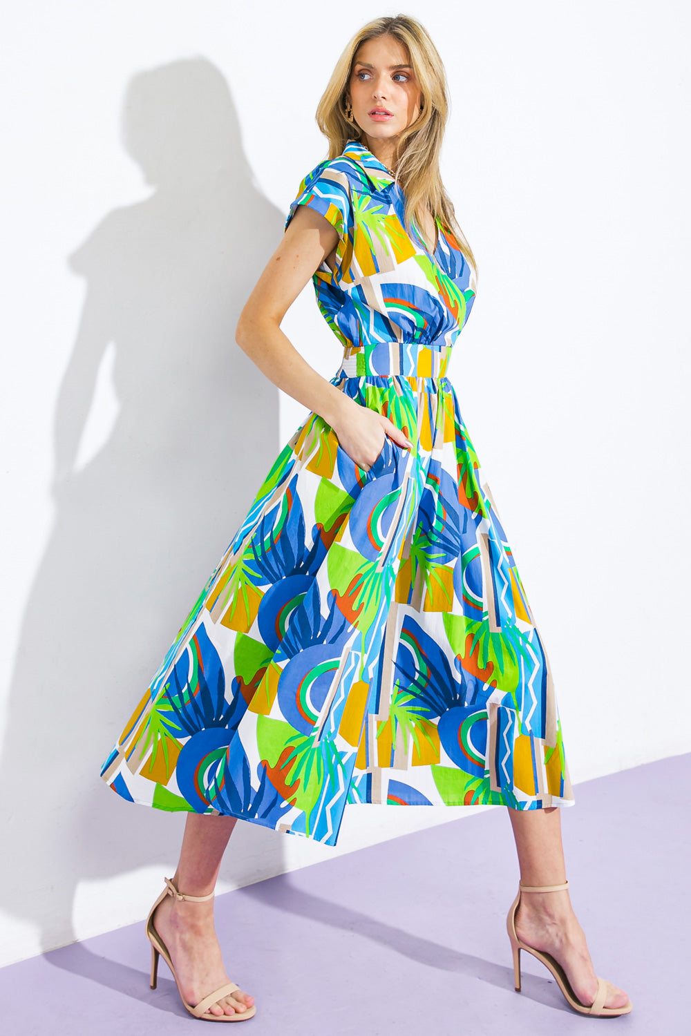 SUMMER MIRAGE WOVEN MIDI DRESS - MaraFormigone
