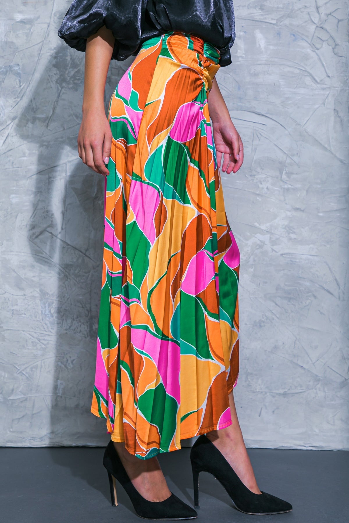 FALDA MIDI TEJIDA DE GRAFUL IMPRESSION