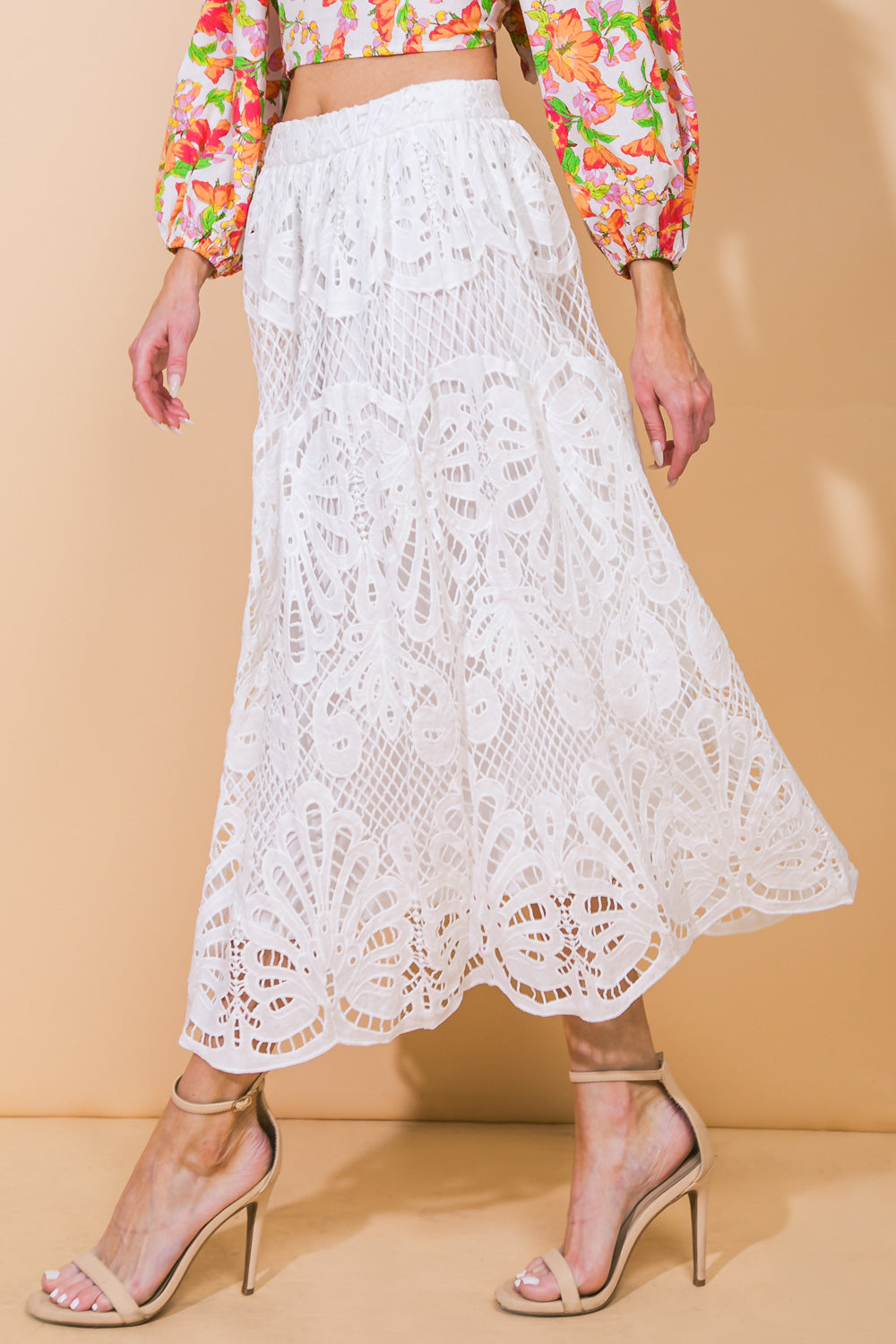 DREAMY NIGHTS WOVEN MIDI SKIRT - MaraFormigone