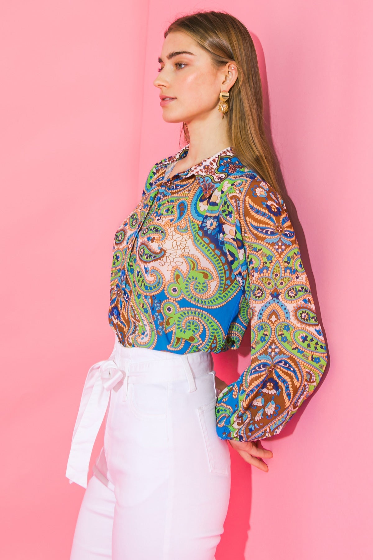 IN A GOOD PLACE WOVEN TOP - MaraFormigone