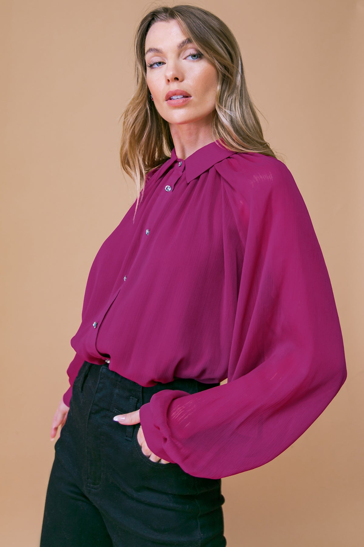 MIDNIGHT CHIC WOVEN TOP - MaraFormigone