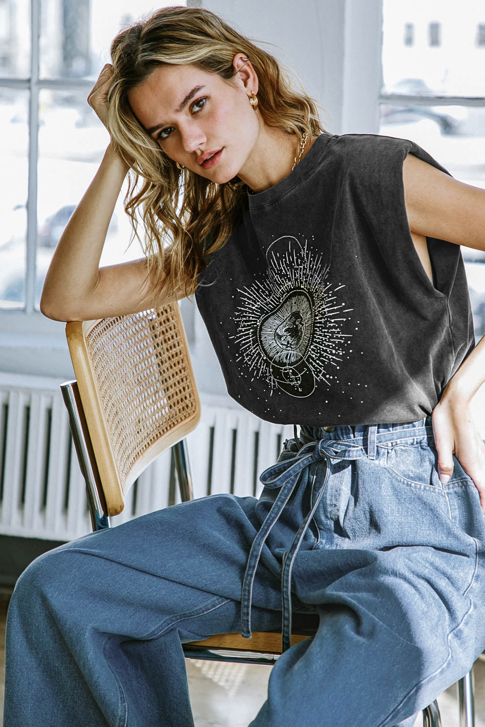 BLUSA DE MALHA LAVADA "MEUS PRÓPRIOS PLANOS"