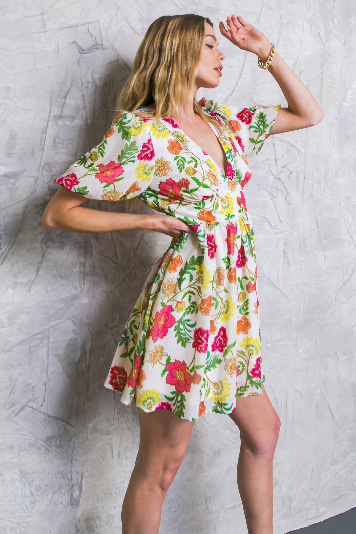 FREE ME TODAY FLORAL WOVEN MINI DRESS - MaraFormigone