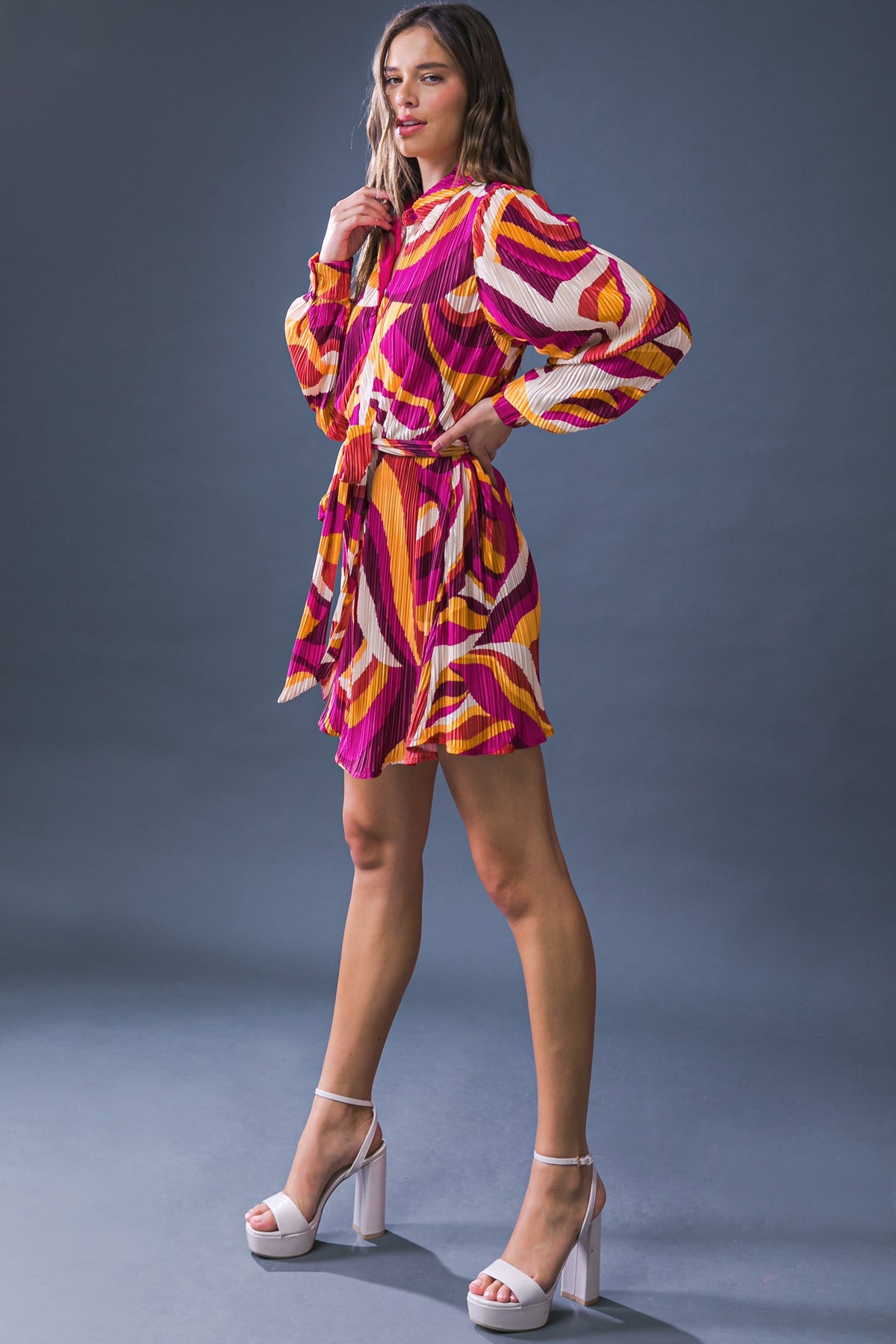 GET ON BOARD WOVEN PLISSE MINI DRESS - MaraFormigone