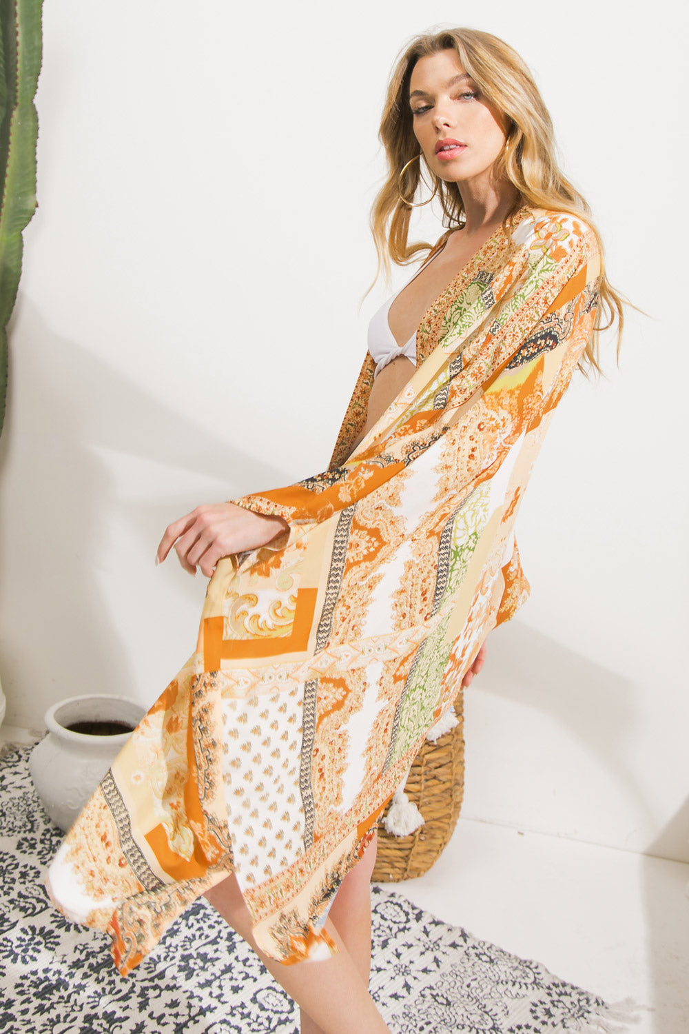 LOVE IN YOUR LIFE KIMONO MIDI COVER UP - MaraFormigone