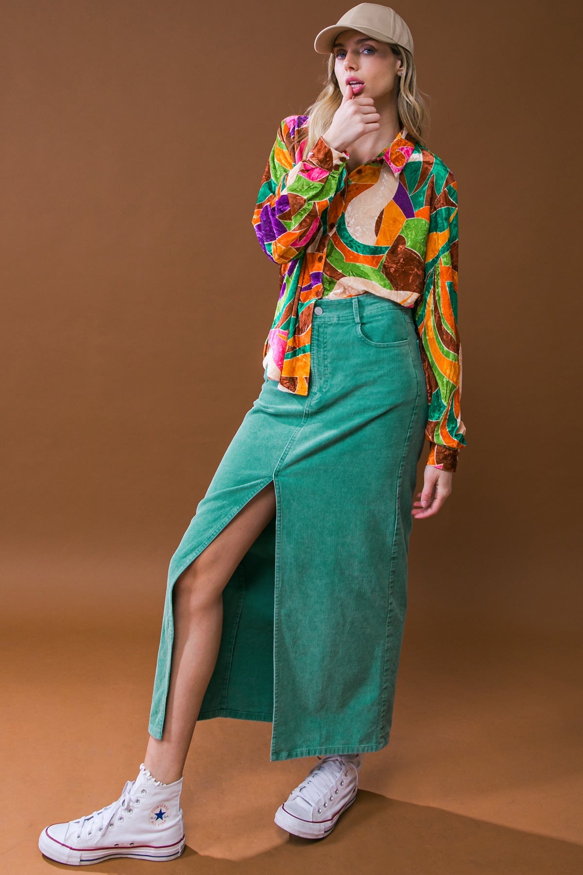 FALDA MIDI DE PANA PERFECT PICK