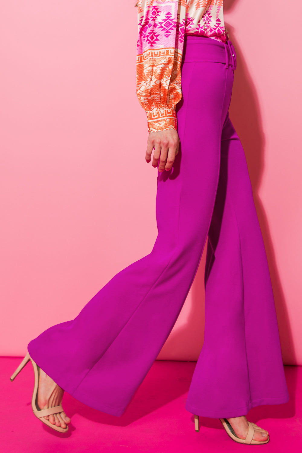 COUNTDOWN THE HOURS WOVEN FLARED PANTS - MaraFormigone