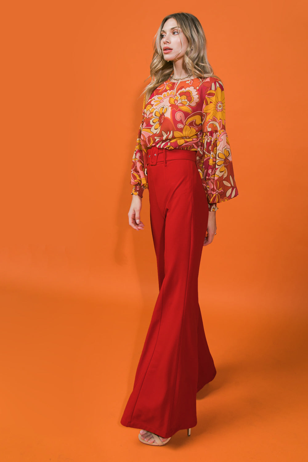 COUNTDOWN THE HOURS WOVEN FLARED PANTS - MaraFormigone